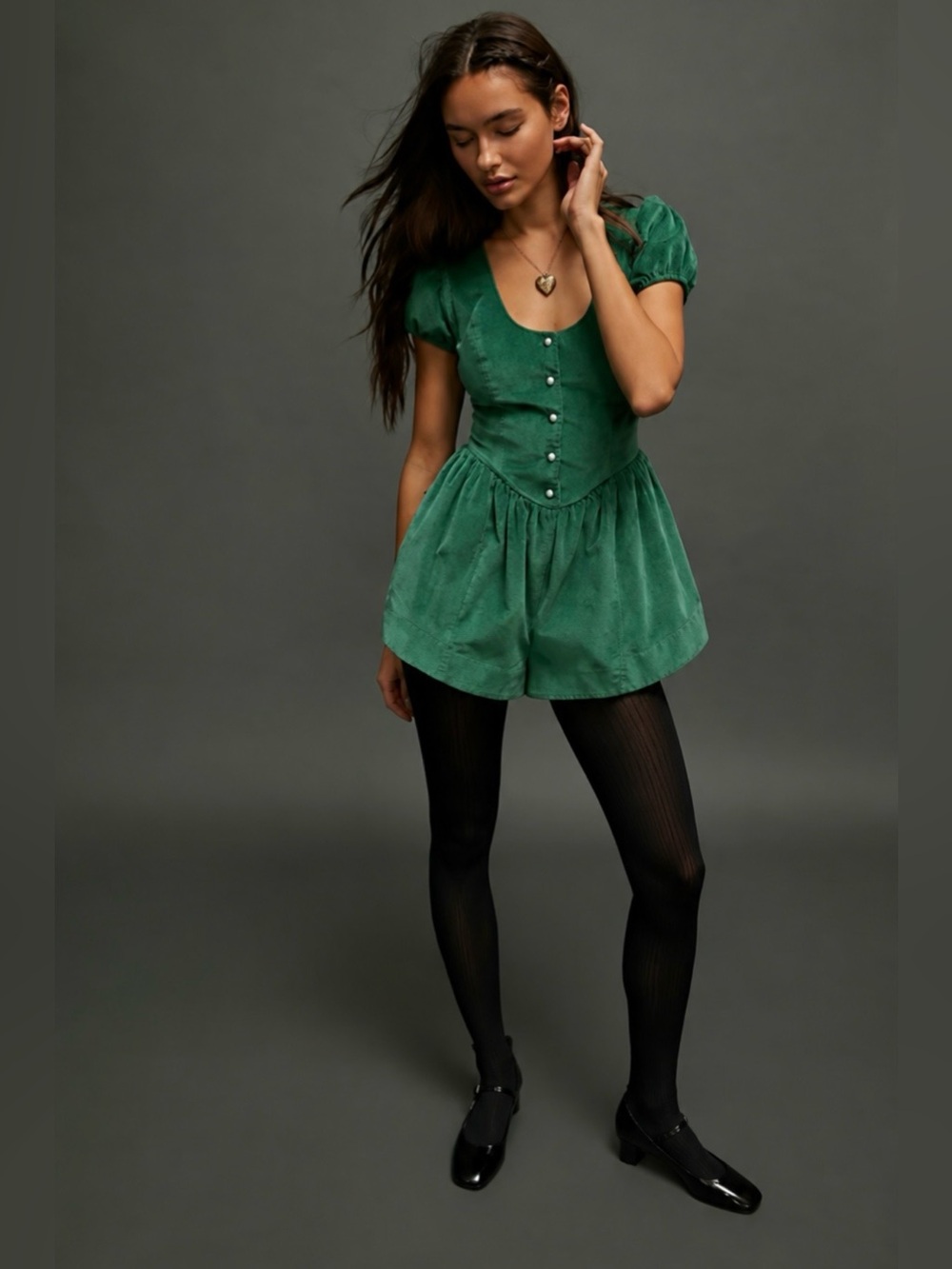 NWT Free People Silver Bells Velvet Romper